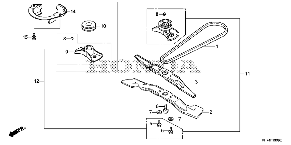 Rotary Blade (1) Diagram and Parts List for HRX217K6 (Type  VLAA)(MAMA-1000001 - 9999999) Honda Lawn Mower