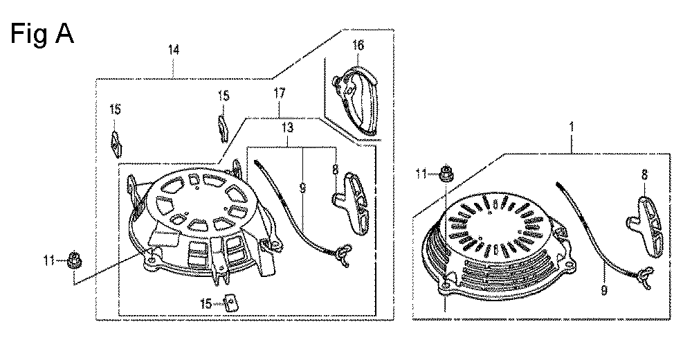 Fig-1 Diagram and Parts List for GCV160 Type N7A1 Honda Engine
