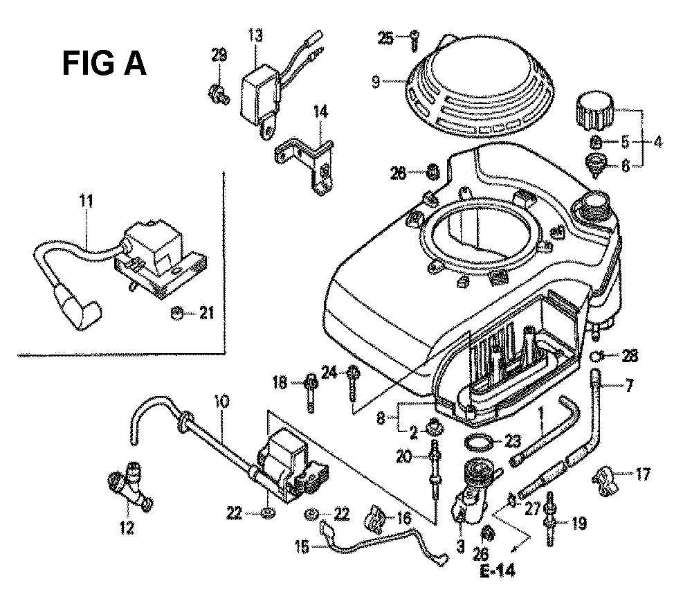 Fig-4 Diagram and Parts List for GXV160K1 Type N1 Honda Engine