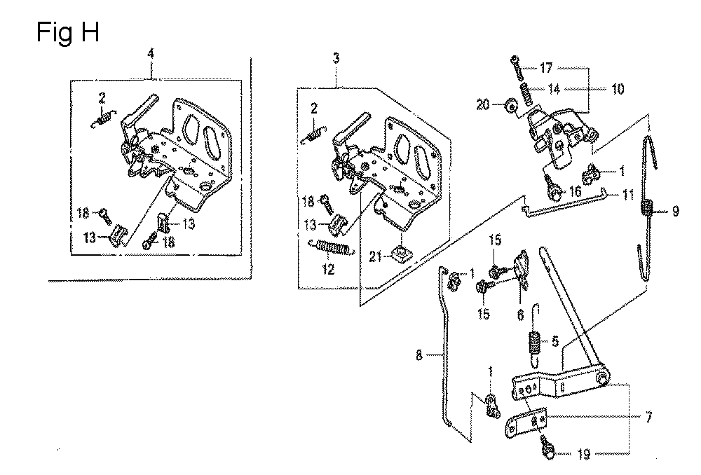 Fig-8 Diagram and Parts List for GCV530 Type EXA1 Honda Engine