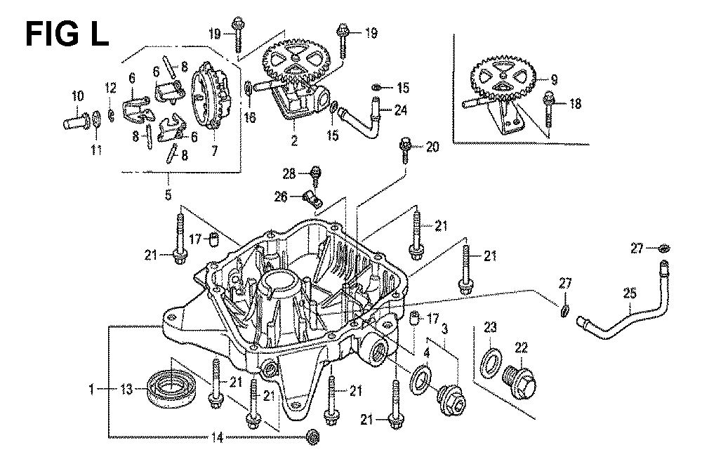Fig-7 Diagram and Parts List for GXV530 Type JXA3 Honda Engine