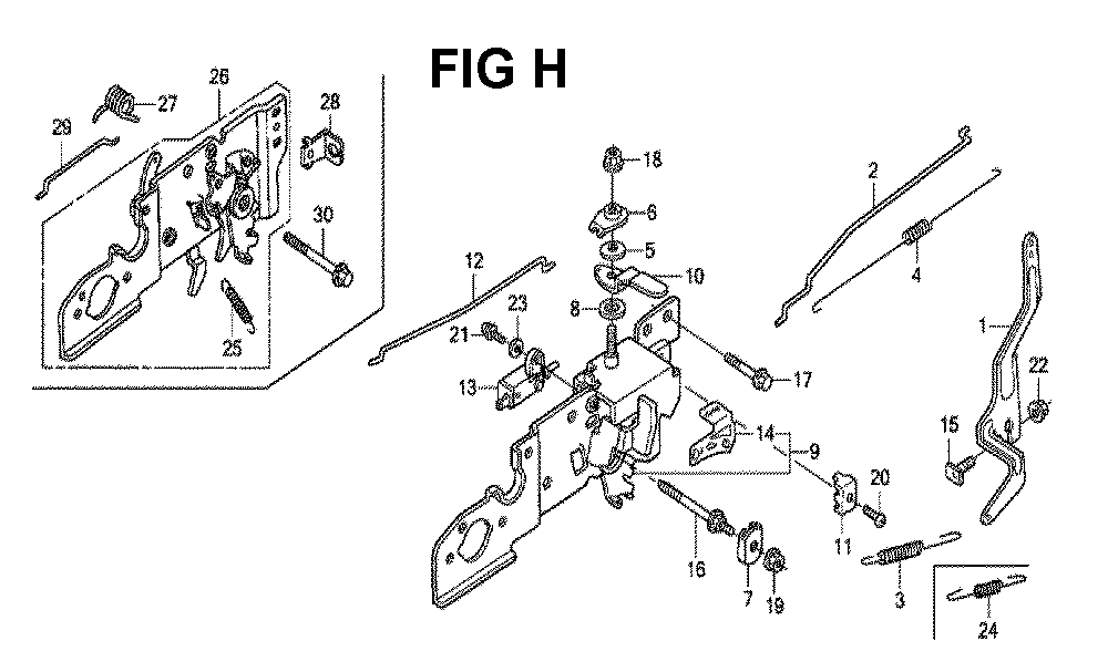 Fig-8 Diagram and Parts List for GCV190LA Type S3C Honda Engine