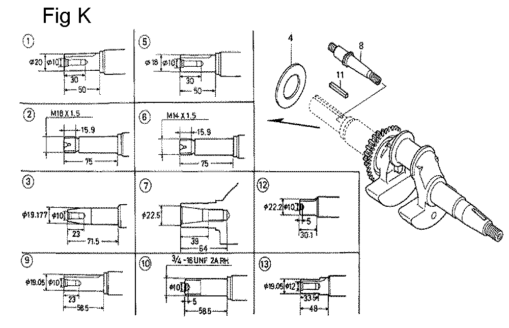Fig-11 Diagram and Parts List for GC160 Type QHEP Honda Engine