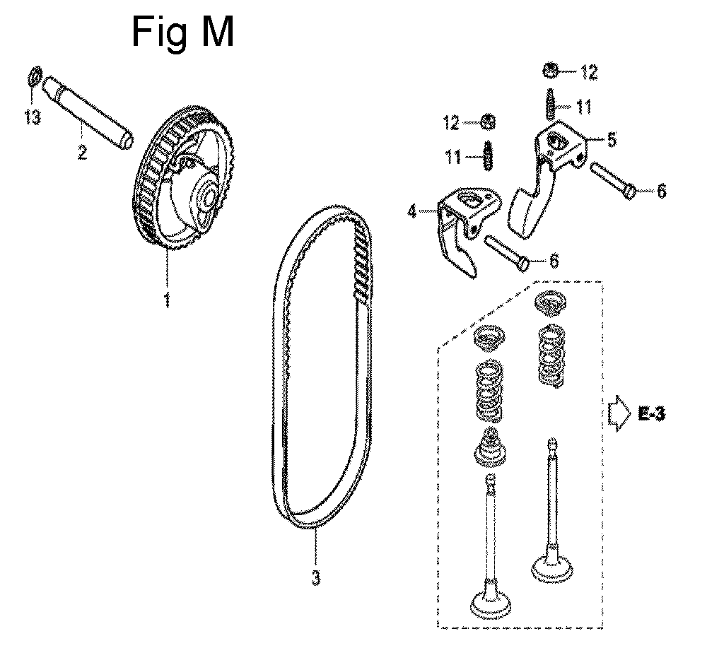 Fig-13 Diagram and Parts List for GC135 Type QHC Honda Engine