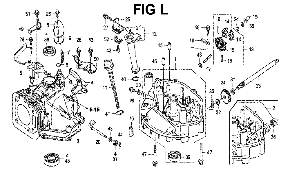 Fig-4 Diagram and Parts List for GXV160H2 Type C14 Honda Engine