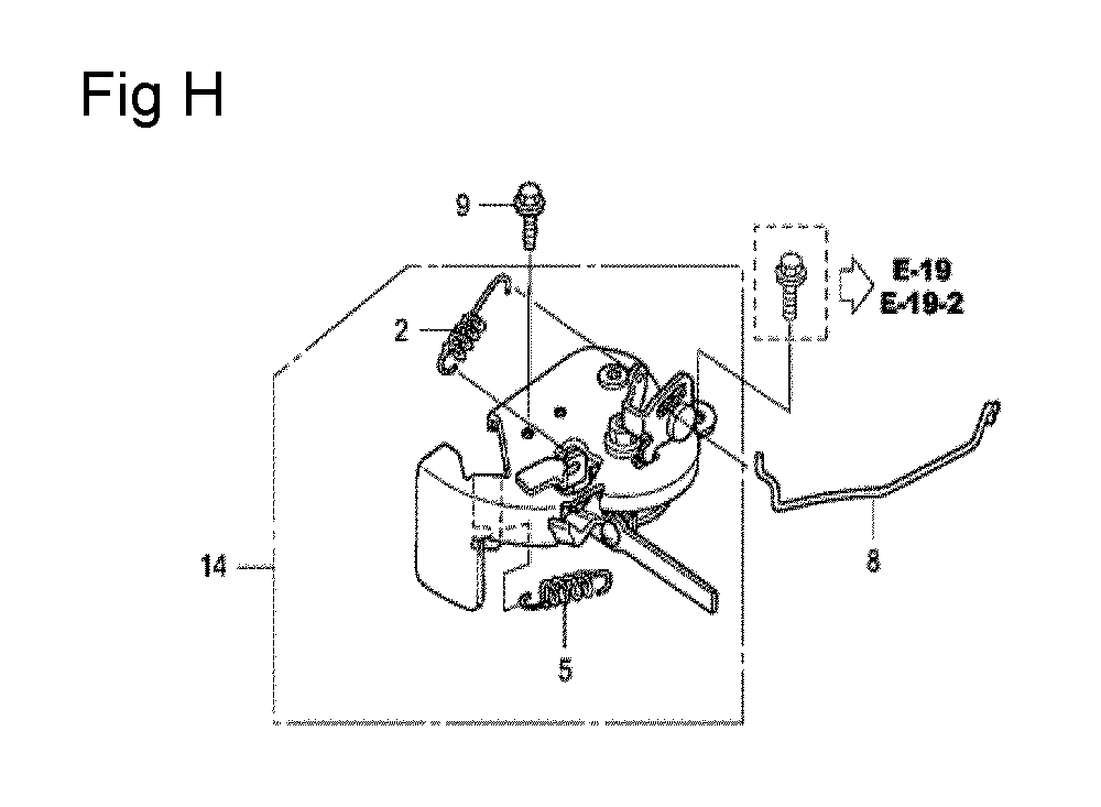 Fig-8 Diagram and Parts List for GCV160A Type S1A Honda Engine
