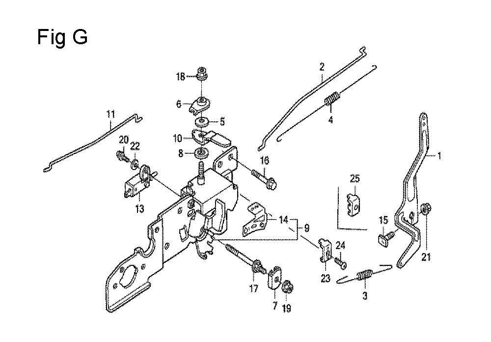 Fig-7 Diagram and Parts List for GCV160A Type A2R Honda Engine