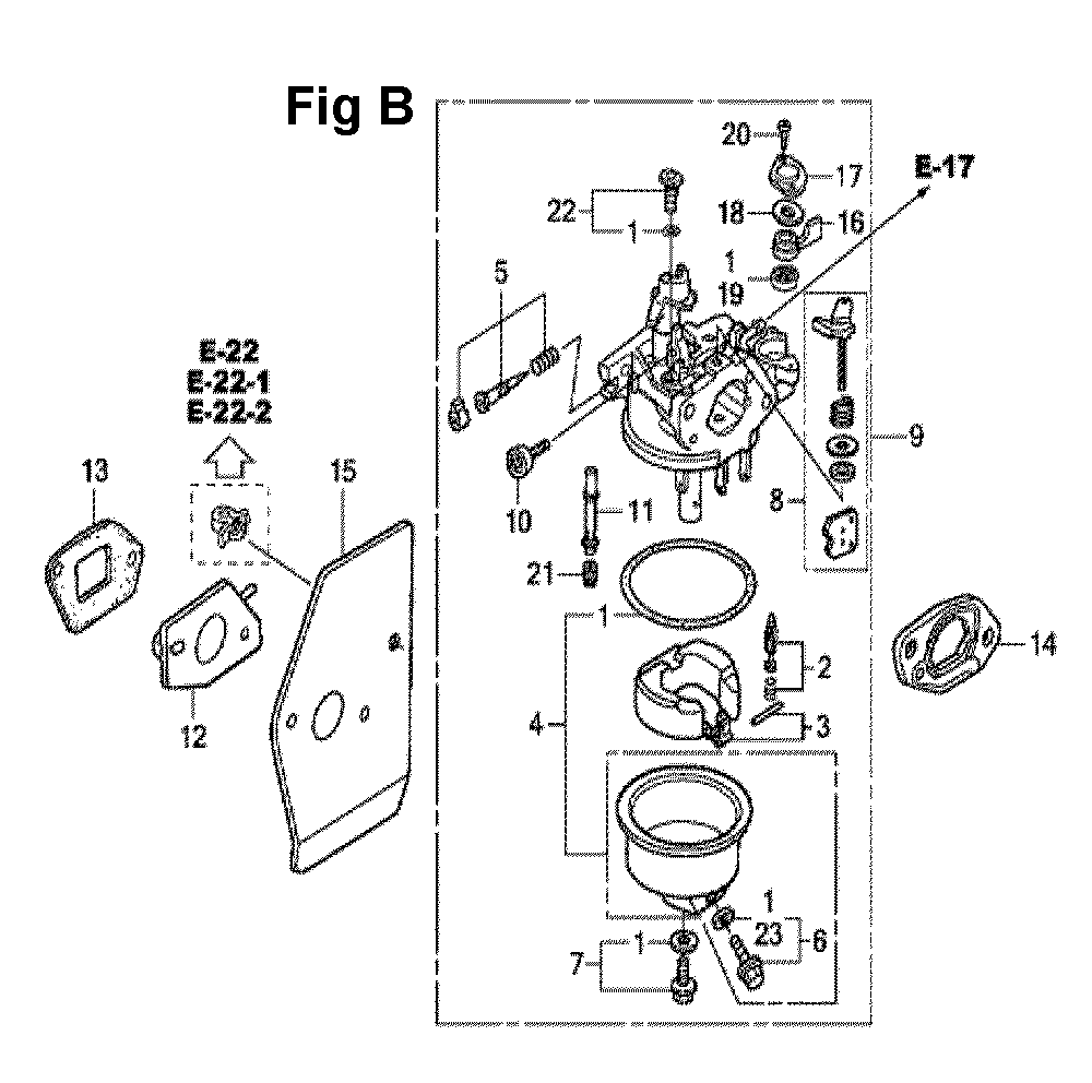 Fig-12 Diagram and Parts List for GXV160UH2 Type N15 Honda Engine