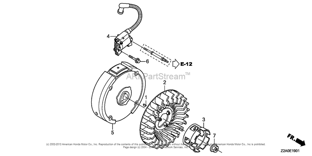 Flywheel + Ignition Coil (2) Diagram and Parts List for GS160LA (typeQHAF)(GCABA-1000001) Honda Engine