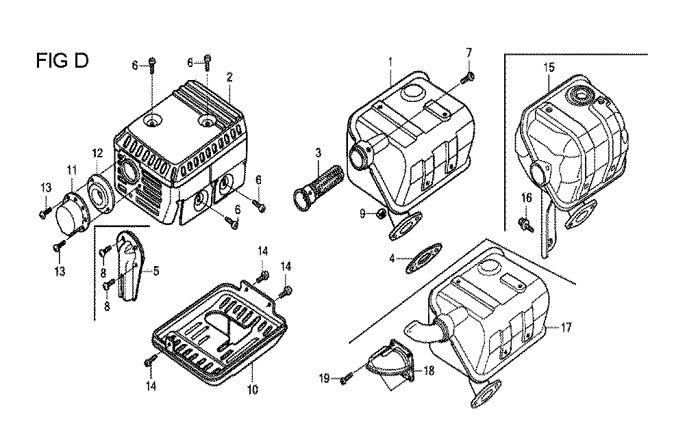 Fig-4 Diagram and Parts List for GX120T1 Type VPM4 Honda Engine