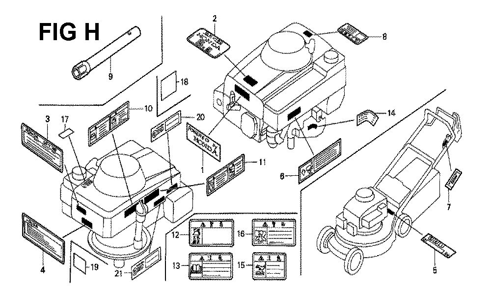 Fig-1 Diagram and Parts List for GXV160K1 Type N15 Honda Engine