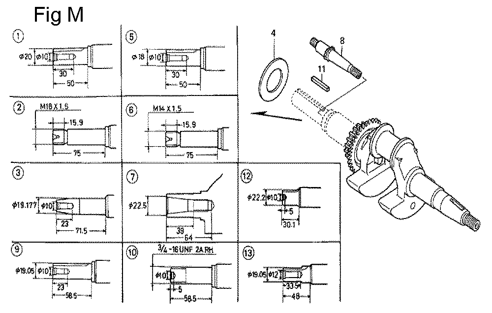 Fig-13 Diagram and Parts List for GC160A Type VXR Honda Engine