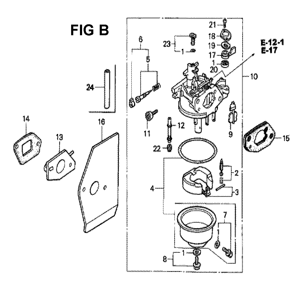Fig-12 Diagram and Parts List for GXV160 Type SFCA Honda Engine