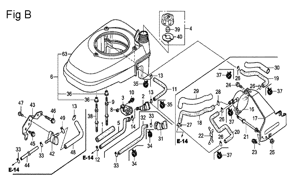 Fig-2 Diagram and Parts List for GCV160A Type A2R Honda Engine