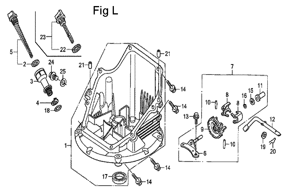 Fig-12 Diagram and Parts List for GCV190LA Type S3A Honda Engine