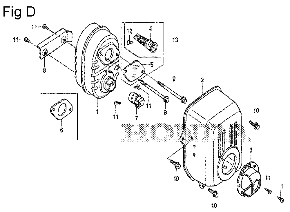 Fig-4 Diagram and Parts List for GS190A Type MBA2 Honda Engine