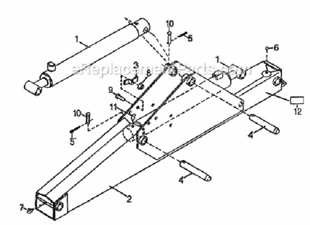 Boom Assembly Diagram and Parts List for BH6575 Type A Honda Lawn Tractor