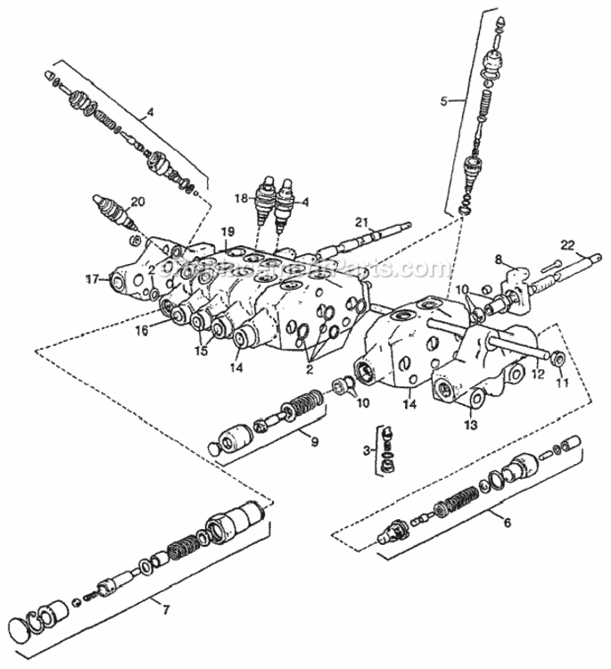 Console Valve Assembly Diagram and Parts List for BH6575 Type A Honda Lawn Tractor