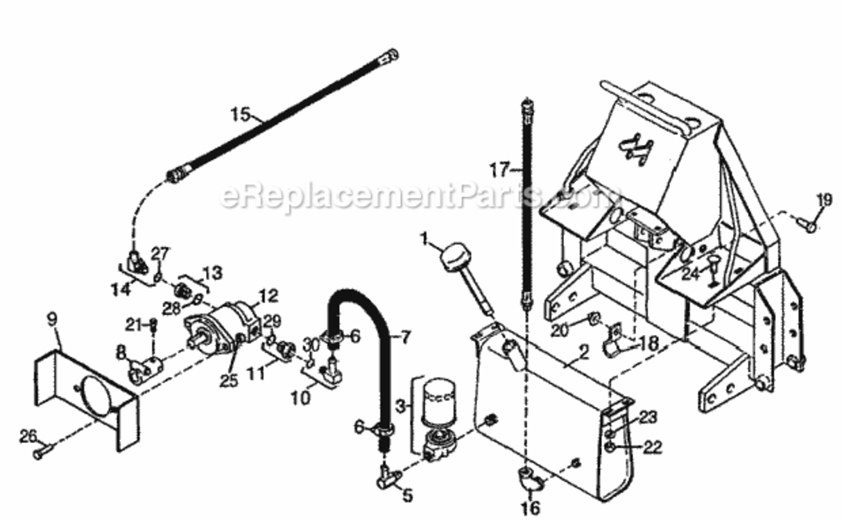 Pump Assembly Diagram and Parts List for BH6575 Type A Honda Lawn Tractor