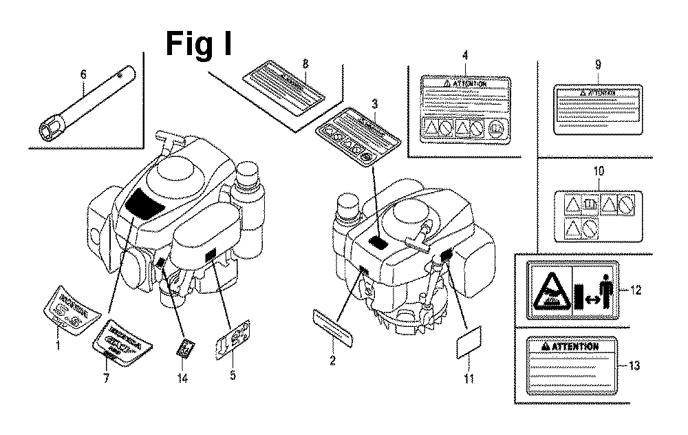 Fig-9 Diagram and Parts List for GXV160UH2 Type SFL Honda Engine