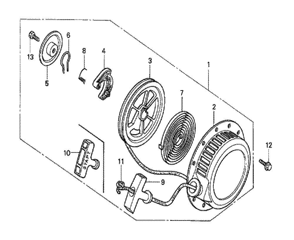 Fig-0 Diagram and Parts List for G100K2 Type WJP Honda Engine