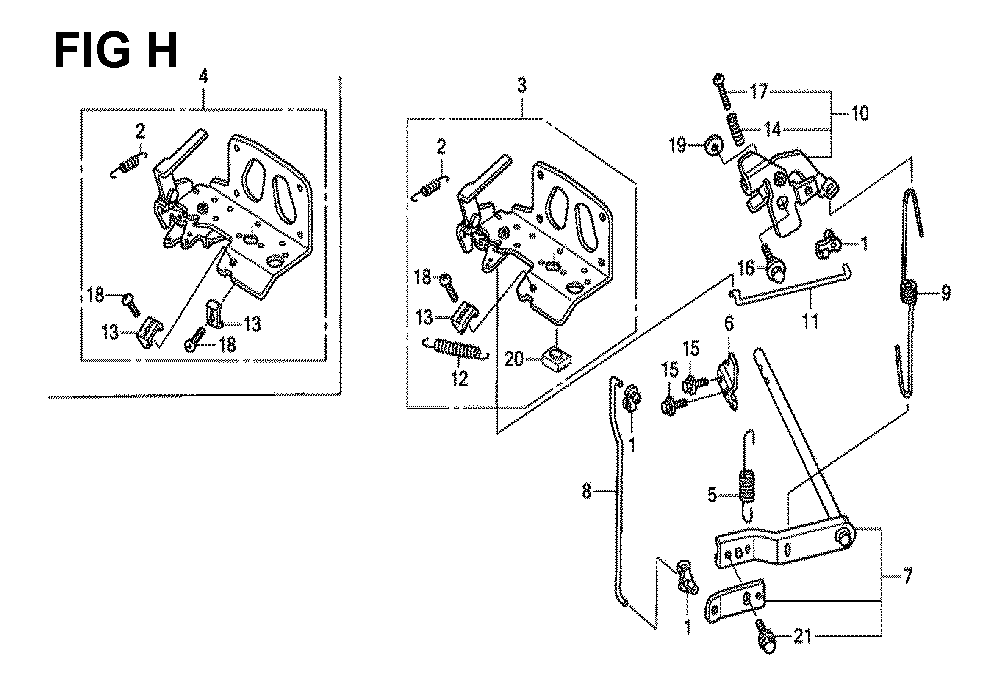 Fig-7 Diagram and Parts List for GXV530 U4-1070150 Honda Engine