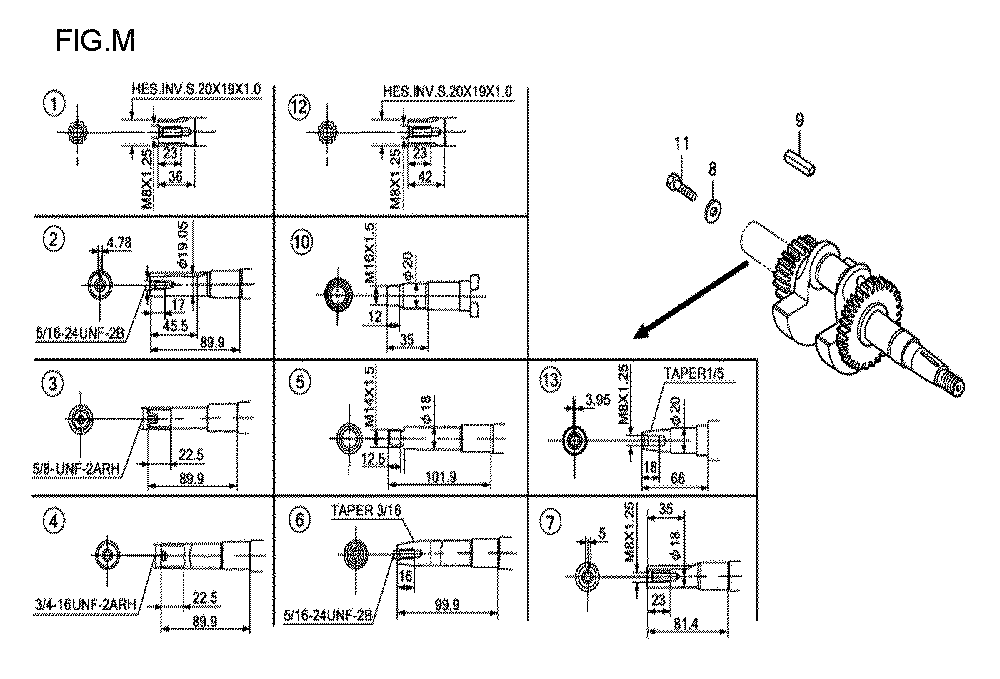 Fig-13 Diagram and Parts List for GX120T1 Type TX2 Honda Engine