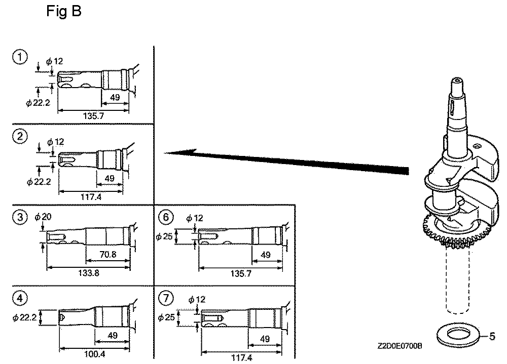 Fig-2 Diagram and Parts List for GSV190A Type A1A Honda Engine