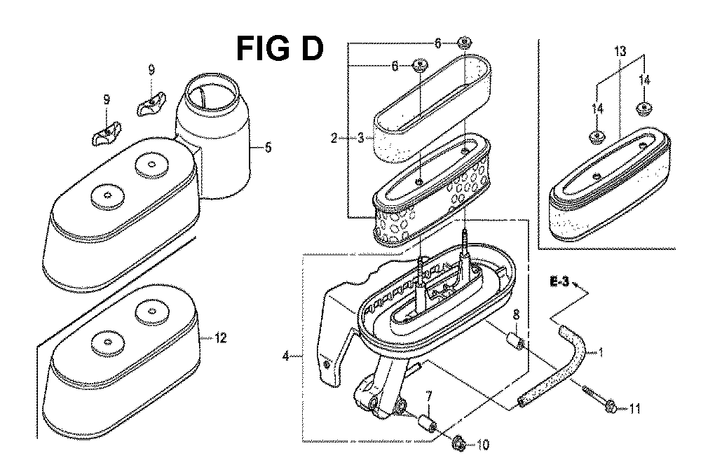 Fig-11 Diagram and Parts List for GXV160H2 Type SFE1 Honda Engine