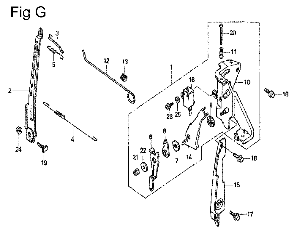 Fig-7 Diagram and Parts List for GC135 Type VHJ Honda Engine