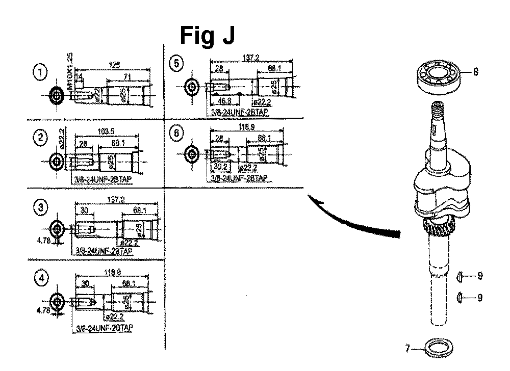 Fig-4 Diagram and Parts List for GXV140 Type A2Y Honda Engine