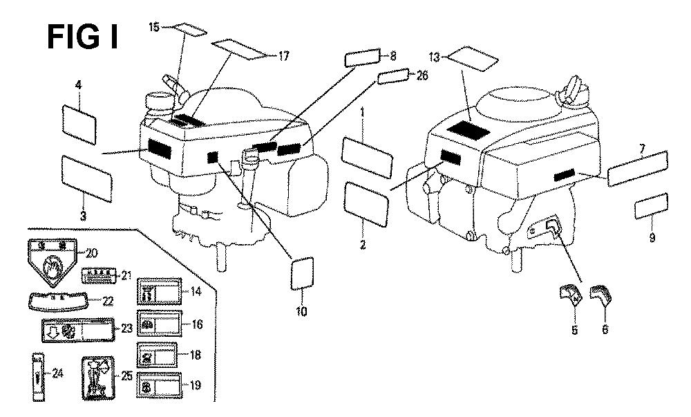Fig-6 Diagram and Parts List for GXV120 Type SFTH Honda Engine