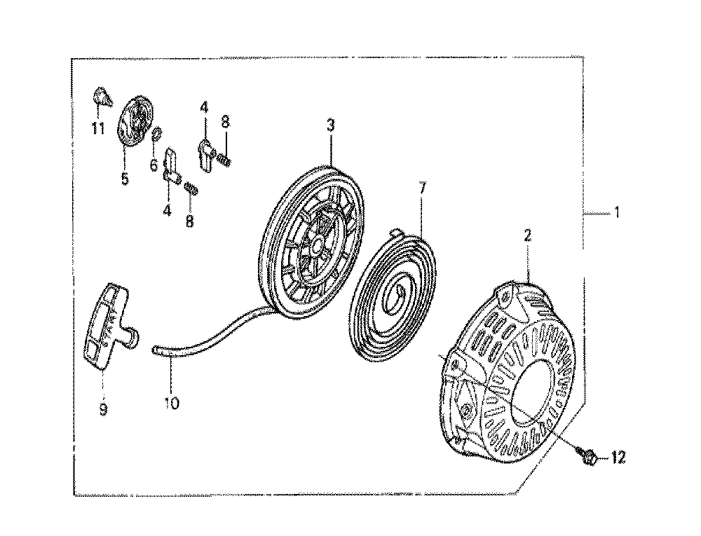 Fig-0 Diagram and Parts List for GX120K1 (RHC)(43-9099999) Honda Engine
