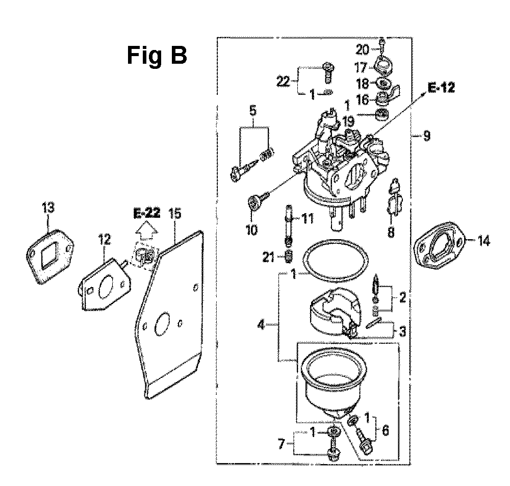 Fig-4 Diagram and Parts List for GXV160UA1 Type N12 Honda Engine
