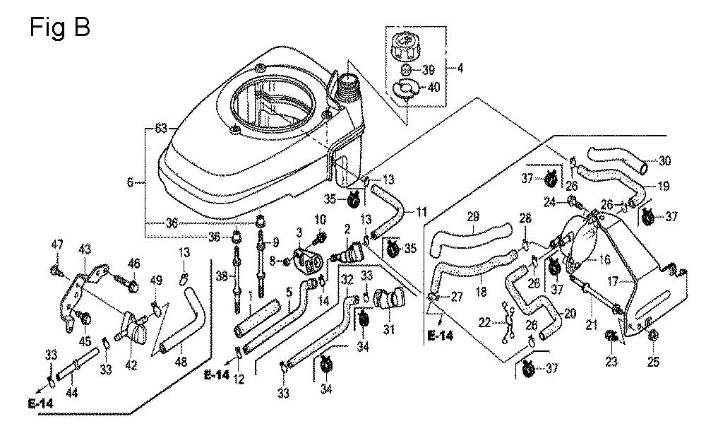 Fig-2 Diagram and Parts List for GCV160A Type R3A Honda Engine