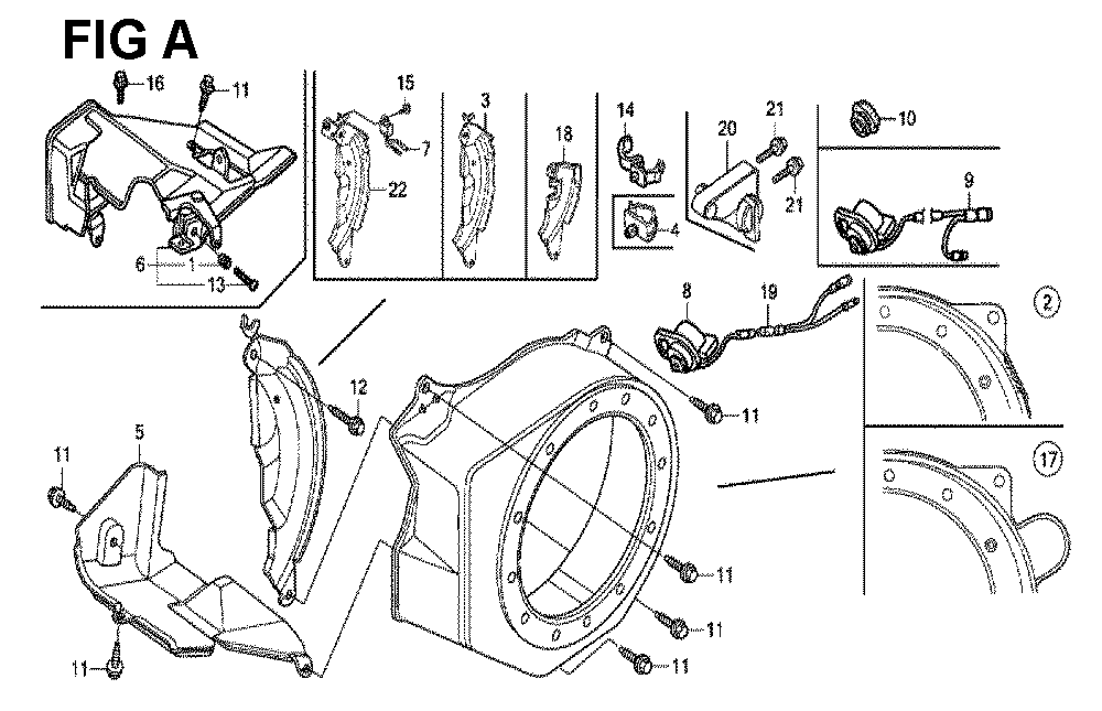 Fig-1 Diagram and Parts List for GX160H1 Type QX3 Honda Engine