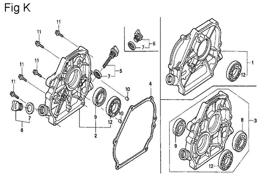 Fig-13 Diagram and Parts List for GX200 Type VX4P Honda Engine