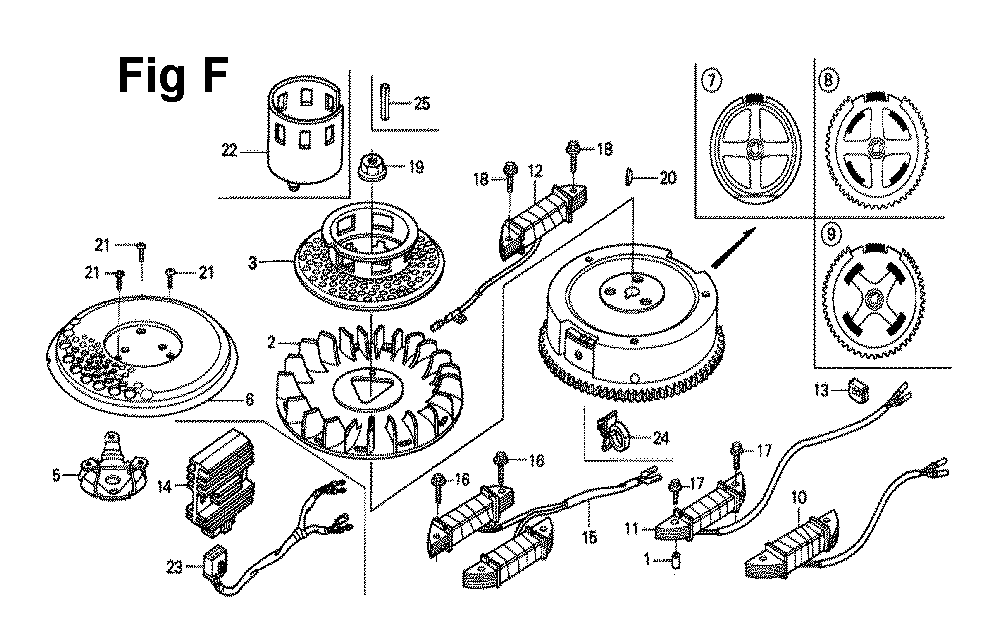Fig-4 Diagram and Parts List for GXV270 Type DN2 Honda Engine