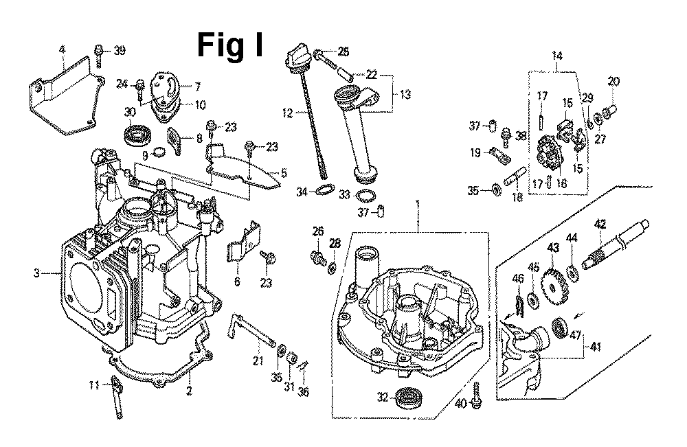 Fig-3 Diagram and Parts List for GXV140 Type N1S Honda Engine
