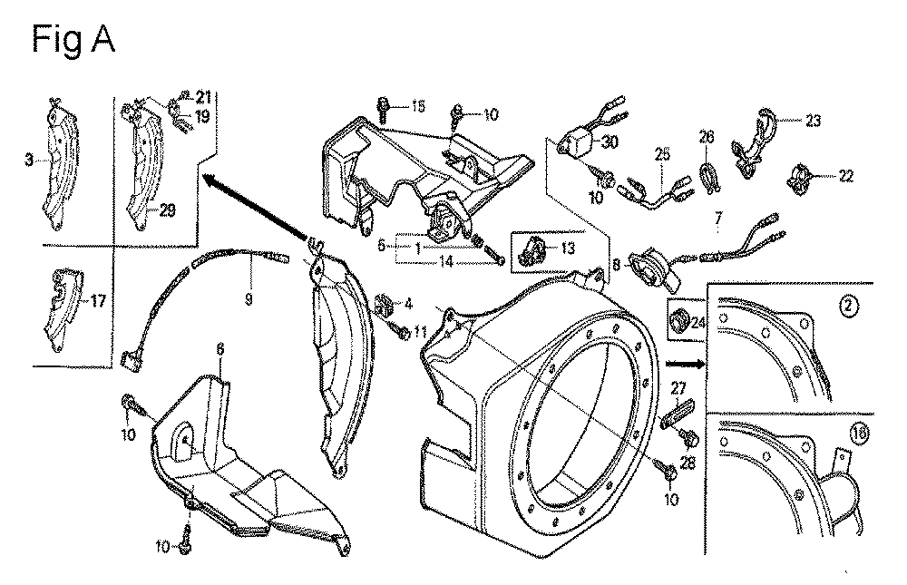 Fig-5 Diagram and Parts List for GX200 Type VX4P Honda Engine