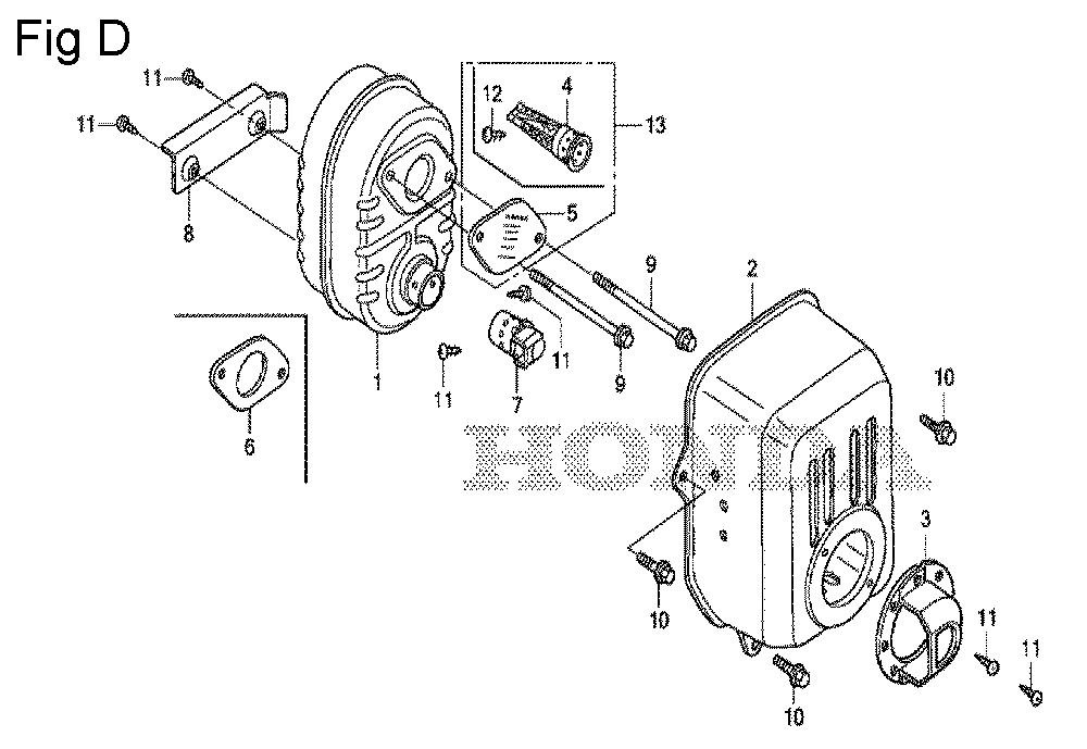 Fig-4 Diagram and Parts List for GS190A Type QBA2 Honda Engine