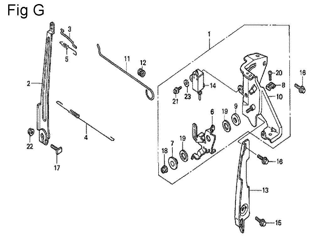 Fig-7 Diagram and Parts List for GC135 Type QHE5 Honda Engine