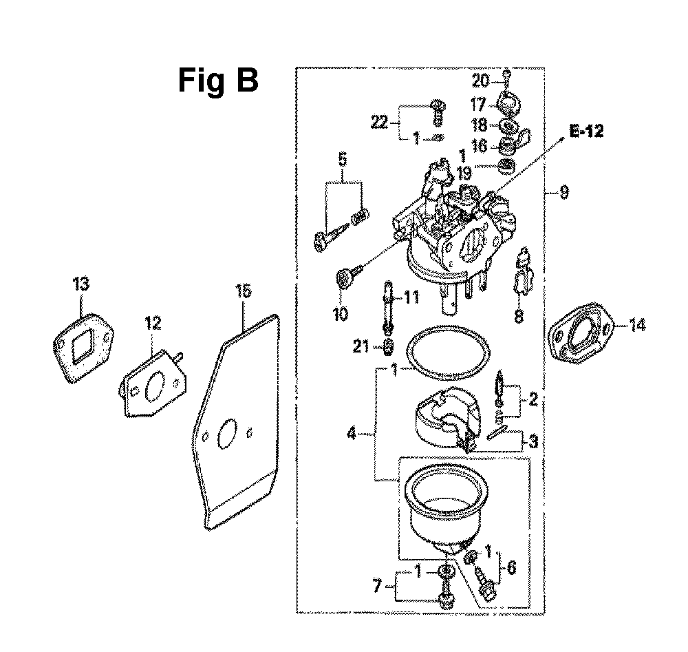 Fig-1 Diagram and Parts List for GXV160A1 Type A12 Honda Engine