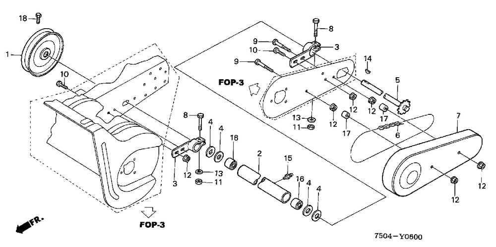 Snow Thrower Pulley (Ht3810st) Diagram and Parts List for HT3810 Type  ST Honda Lawn Tractor Accessories