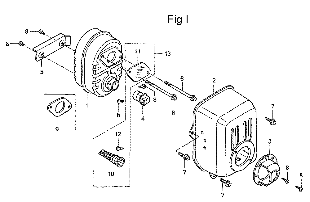 Fig-9 Diagram and Parts List for GC160A Type QBC Honda Engine