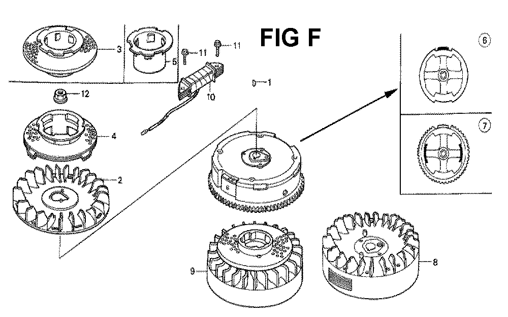Fig-12 Diagram and Parts List for GXV160 Type P Honda Engine