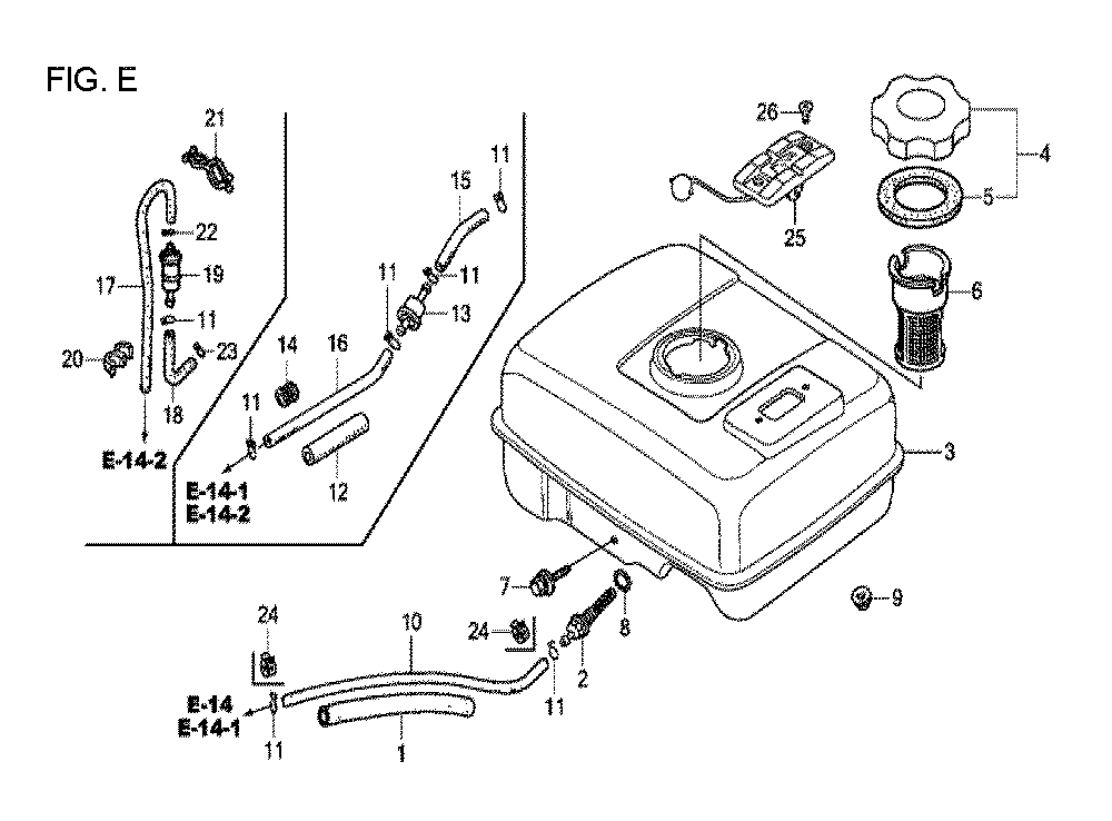Fig-5 Diagram and Parts List for GX120T1 Type TXBR Honda Engine