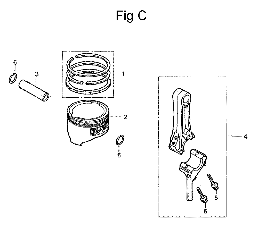 Fig-3 Diagram and Parts List for GC160 Type QHA1 Honda Engine