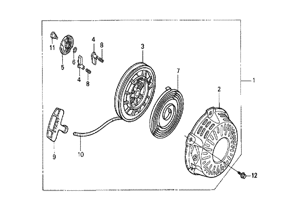 Fig-0 Diagram and Parts List for GX120K1 (HHQ4)(43-9099999) Honda Engine