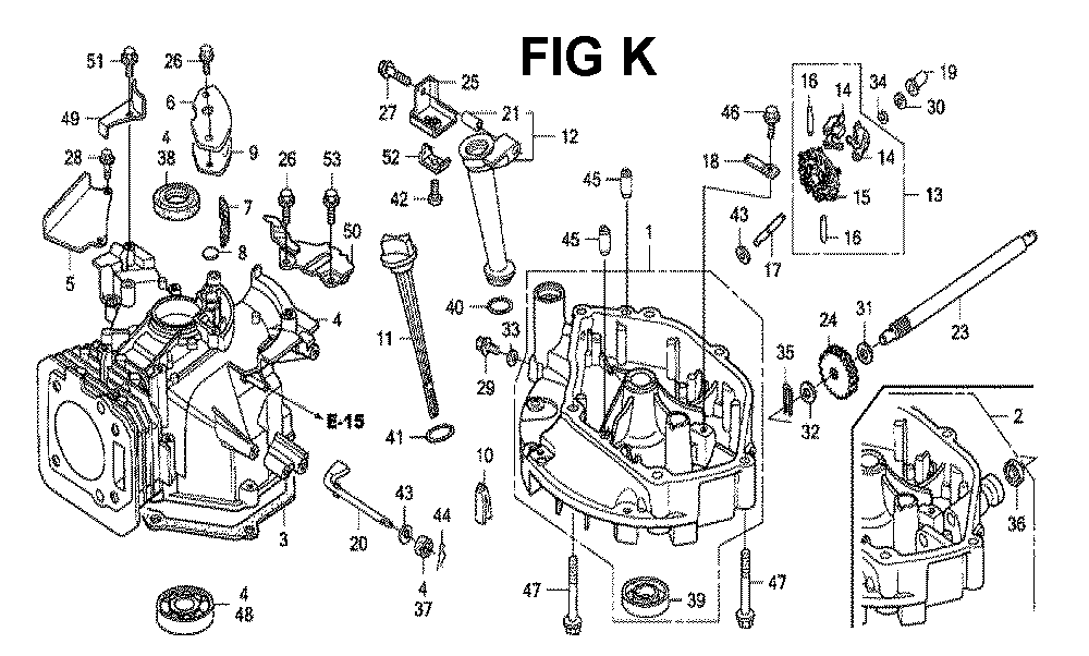 Fig-12 Diagram and Parts List for GXV160H2 Type N4N5 Honda Engine